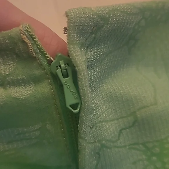 LIKE NEW VTG 1960s Handmade Mod Bright Green Go-go Floral Print Mini Dress - Picture 10 of 17